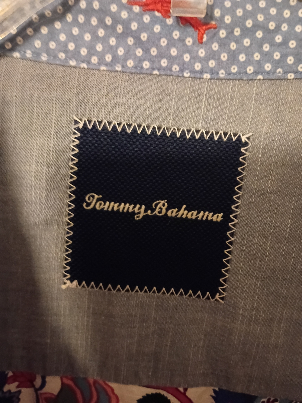 Tommy Bahama Cream Floral Button-Down Shirt with Purple and Red Accents - Picture 6 of 9